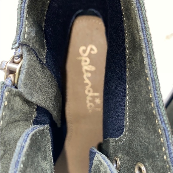 Hermilla Dark Green Combat Boots Size 7.5 – Suede & Canvas Lace-Up Ankle Boot - Picture 7 of 14